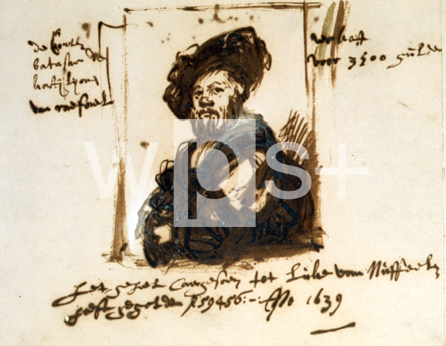 REMBRANDT Harmensz van Rijn｜バルダッサーレ・カスティリオーネの肖像の素描