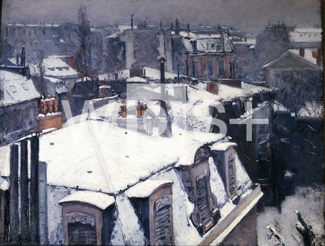 CAILLEBOTTE Gustave｜雪を被った屋根