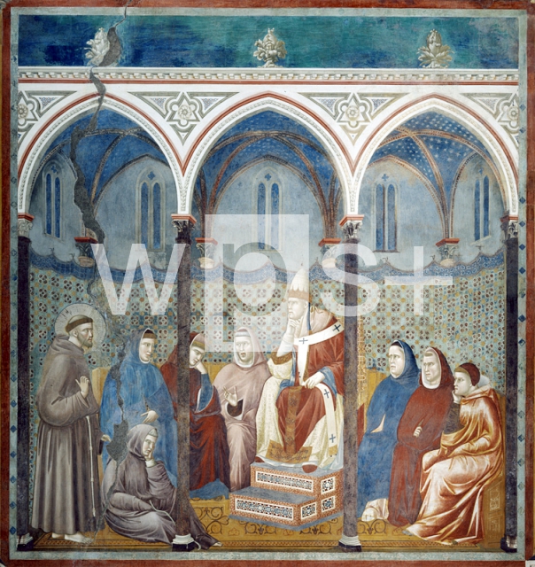 GIOTTO DI BONDONE｜聖フランチェスコ伝「ホノリウス3世の前での説教」