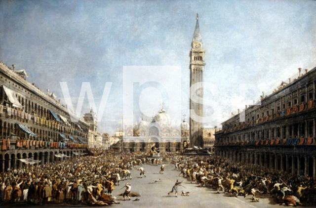 GUARDI Francesco｜サン・マルコ広場で選出された後ゴンドラの船頭達に運ばれるヴェネツィアの統領