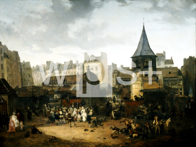 DEBUCOURT Philibert Louis｜皇太子誕生を祝うパリ中央市場での祭り、1782年1月21日