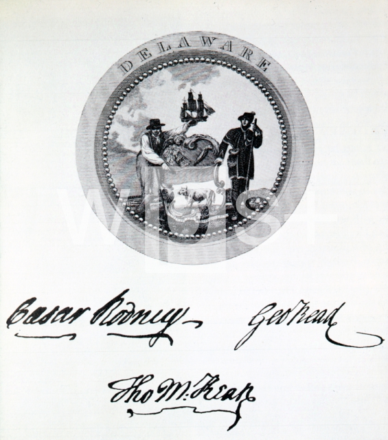 ｜デラウェア州の紋章と代表者のサイン