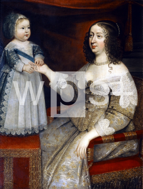 Ecole Francaise｜幼いルイ14世と母アンヌ・ドートリッシュ