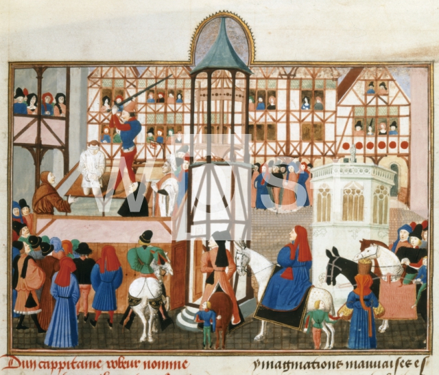 FROISSART Jean｜パリの町での強盗の処刑、14世紀