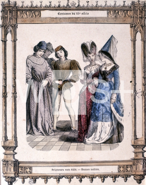 ｜1450年頃の紳士と淑女の衣装
