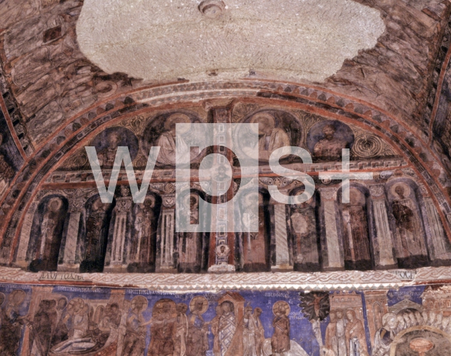 ｜留め金具の教会（ギョレメの岩窟教会）の旧教会の穹窿部分のフレスコ