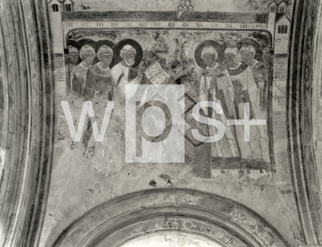 ｜ズィグヴァルド教会の北側の交差穹窿のフレスコ「取寮たちの面前で洗礼を施す聖ペテロ」