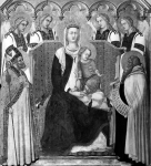LORENZETTI Pietro｜聖母子、バーリの聖ニコラ、預音者エリアと四人の天使