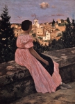 BAZILLE Jean Frederic｜バラ色の衣装、あるいはカステルノ＝ル＝レの風景