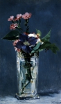 MANET Edouard ｜ガラスの花瓶のカーネーションと仙人草