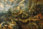 RUBENS Pieter Paul｜嵐の風景・ペレモンとバウキスの老夫婦に会うゼウスとヘルメス