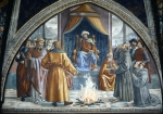 GHIRLANDAIO Domenico｜アシッジの聖フランチェスコの生涯：スルタンの前での火の証