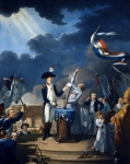 Ecole Francaise｜パリのシャン・ド・マルス広場で連盟が祝われ、宣誓するラ・ファイエット、1790年7月14日