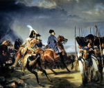 VERNET Horace｜1806年10月14日、イエナの戦いを前に関兵するミュラ将軍とベルティエ将軍を従えたナポレオン