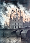 PIRODON Louis-Eugene｜1871年5月24日の市街戦で焼失するテュイルリー宮殿