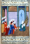 ｜生まれたばかりのムハンマドを祖父アブデウ・アル・ムタリブとメッカの住人の崇拝者達に見せる母