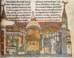 ｜フランスへ旅した折にクリュニー修道院教会の祭壇で行われるウルバヌス2世による司教の叙階式、1095年秋