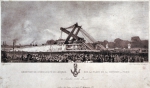 ｜ルクソールから運んで来たオベリスクをパリのコンコルド広場に立てる場面、1836年10月26日