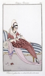 WEGENER Gerda｜パリジャンの衣装「手刺繍のあるひだ飾りのギャバディンのドレス」