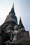 ｜アユタヤ遺跡、ワット・ヤイ・チャイ・モンコンの仏塔と仏像