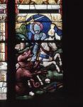 ｜ノートルダム大聖堂（ルーアン）のステンドグラス「竜を退治する聖ゲオルギウス」