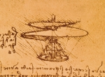 LEONARDO DA VINCI｜ダ・ヴィンチの自筆原稿「空気スクリュー（ヘリコプター）の原理と製作の説明」（部分）